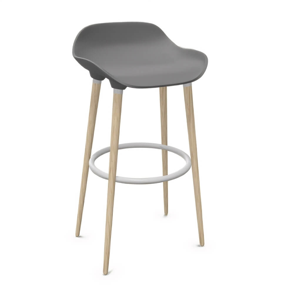 Détente Stool with Low Backrest