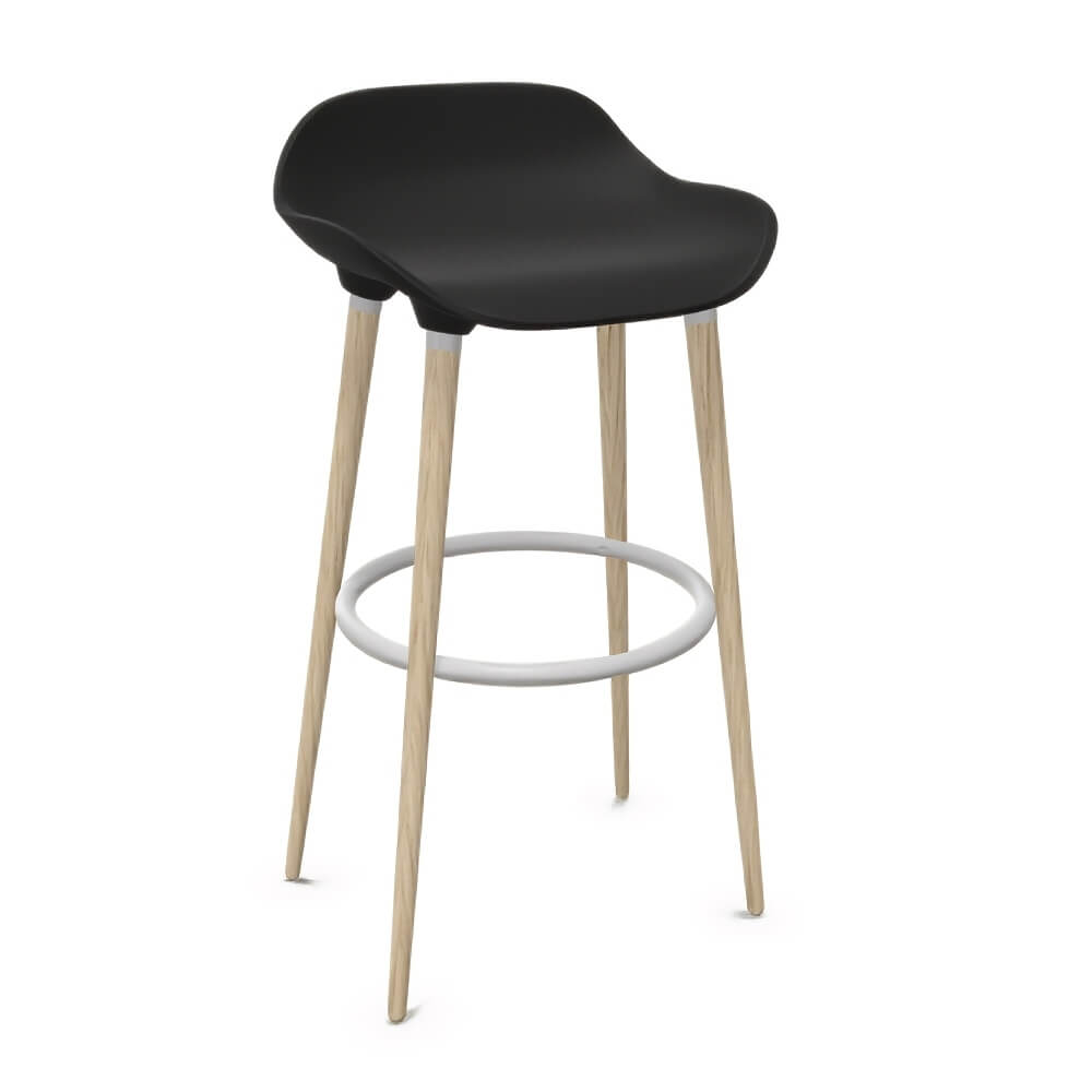 Détente Stool with Low Backrest