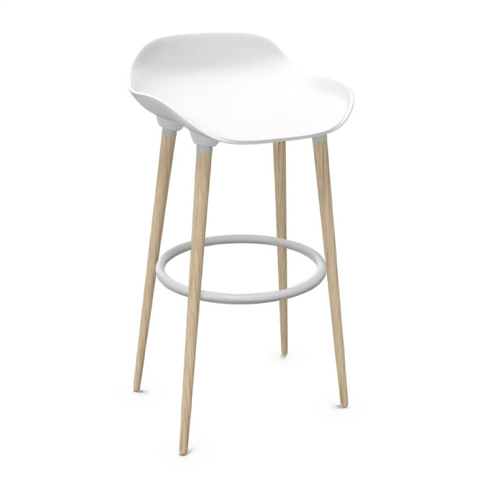 Détente Stool with Low Backrest