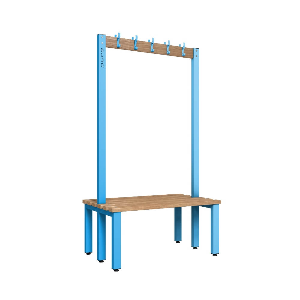 Double Cloakroom Bench and Coat Hook Rail 1000mm