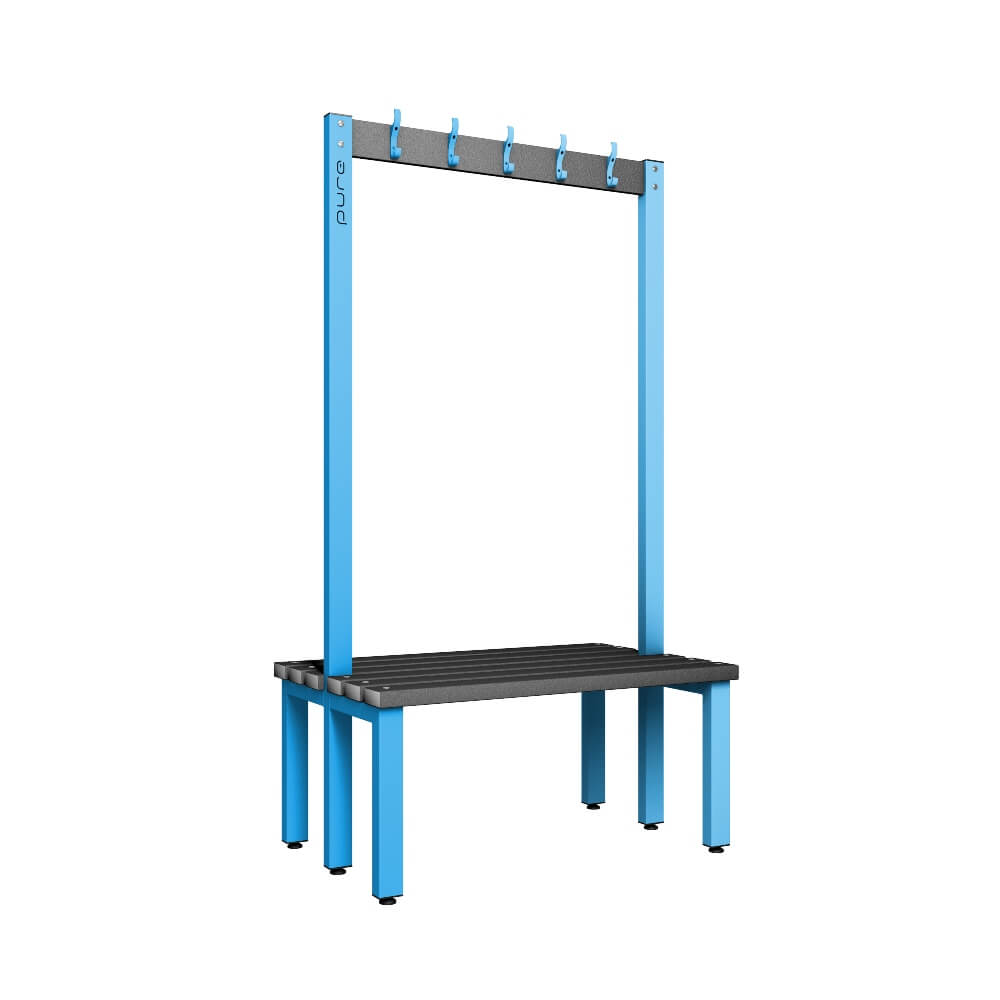 Double Cloakroom Bench and Coat Hook Rail 1000mm