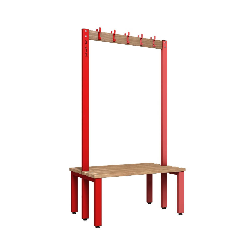 Double Cloakroom Bench and Coat Hook Rail 1000mm