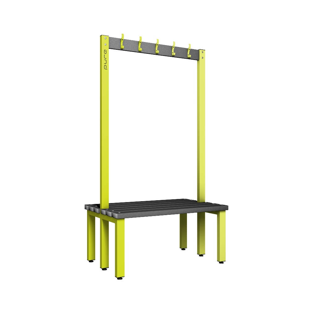 Double Cloakroom Bench and Coat Hook Rail 1000mm