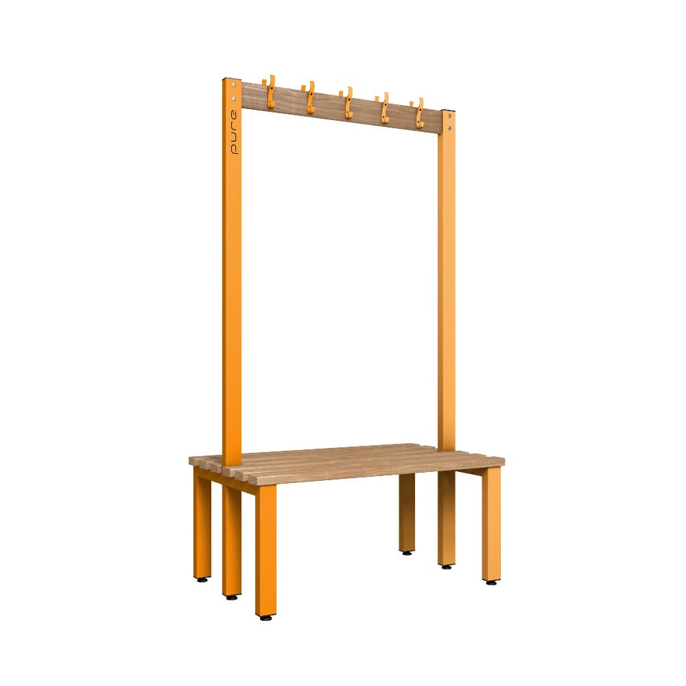 Double Cloakroom Bench and Coat Hook Rail 1000mm