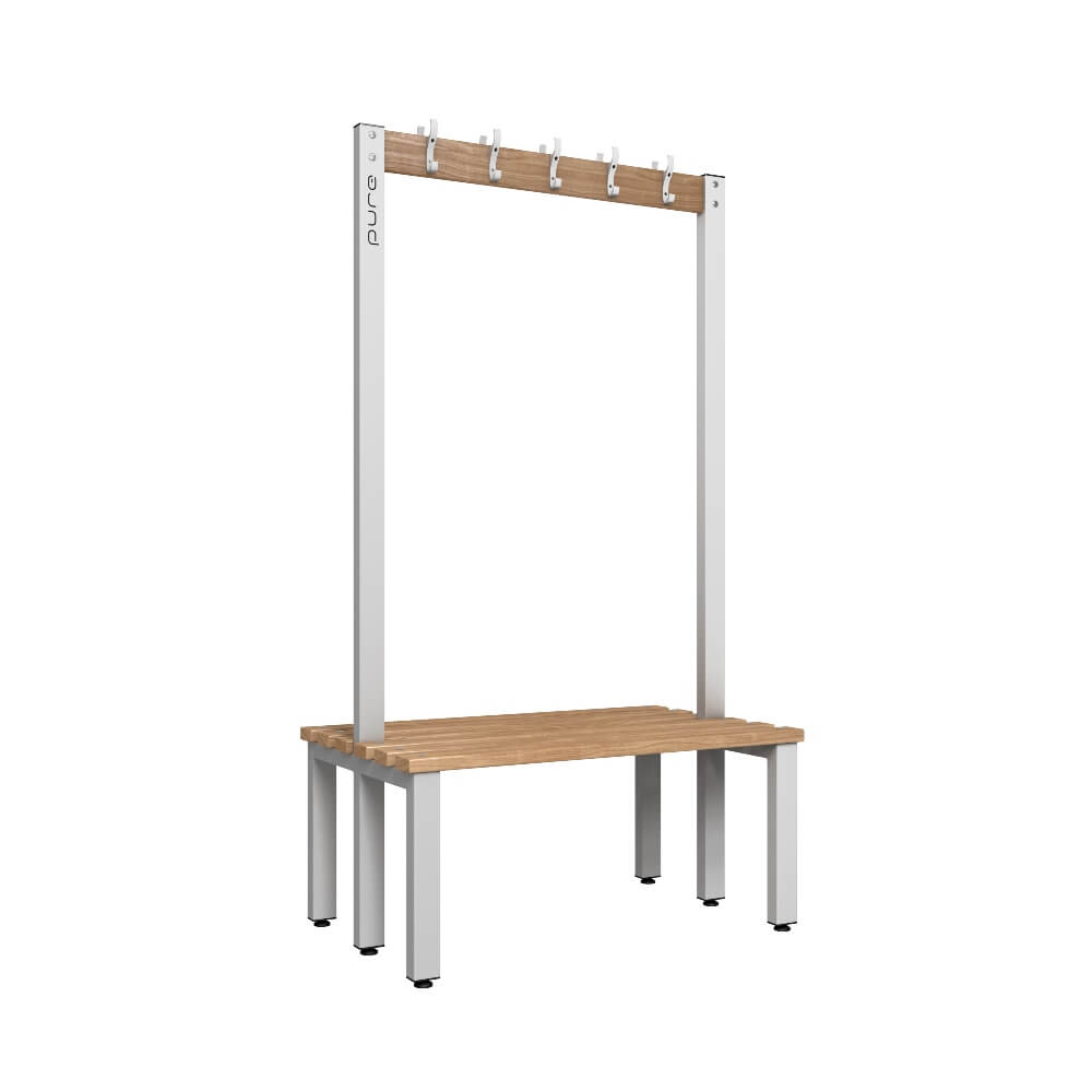 Double Cloakroom Bench and Coat Hook Rail 1000mm