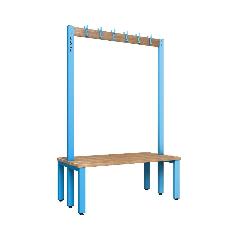Double Cloakroom Bench and Coat Hook Rail 1200mm
