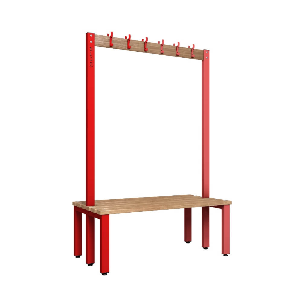 Double Cloakroom Bench and Coat Hook Rail 1200mm