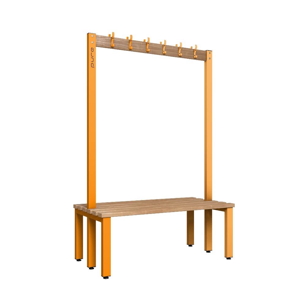 Double Cloakroom Bench and Coat Hook Rail 1200mm