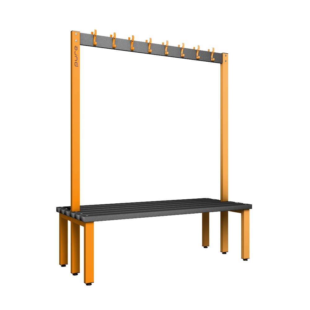 Double Cloakroom Bench and Coat Hook Rail 1500mm