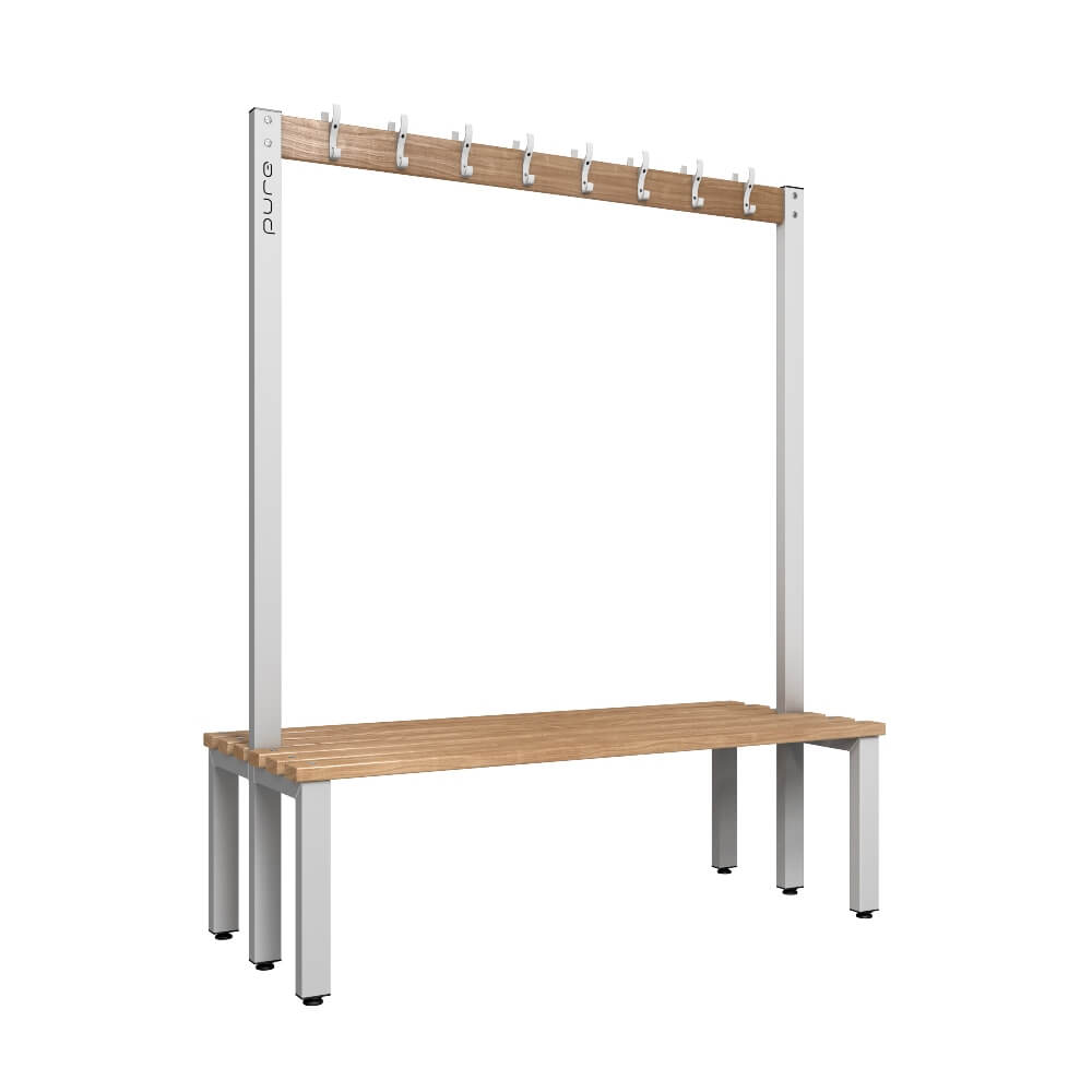 Double Cloakroom Bench and Coat Hook Rail 1500mm