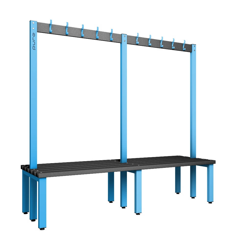 Double Cloakroom Bench and Coat Hook Rail 2000mm