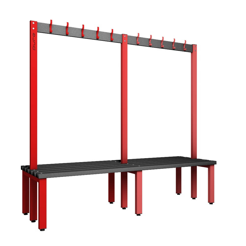 Double Cloakroom Bench and Coat Hook Rail 2000mm