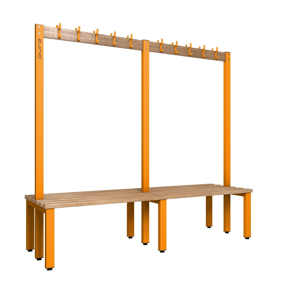 Double Cloakroom Bench and Coat Hook Rail 2000mm