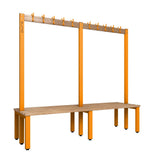 Double Cloakroom Bench and Coat Hook Rail 2000mm