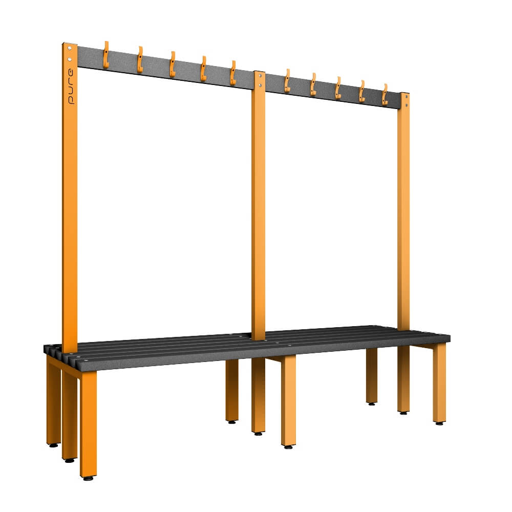 Double Cloakroom Bench and Coat Hook Rail 2000mm