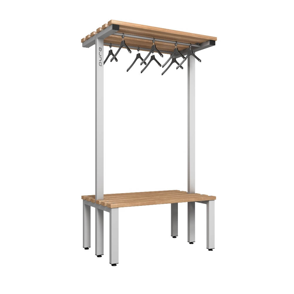 Double Cloakroom Bench and Hanger Rail 1000mm