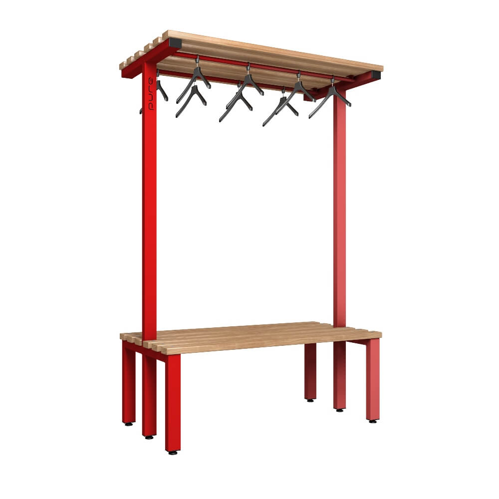 Double Cloakroom Bench and Hanger Rail 1200mm