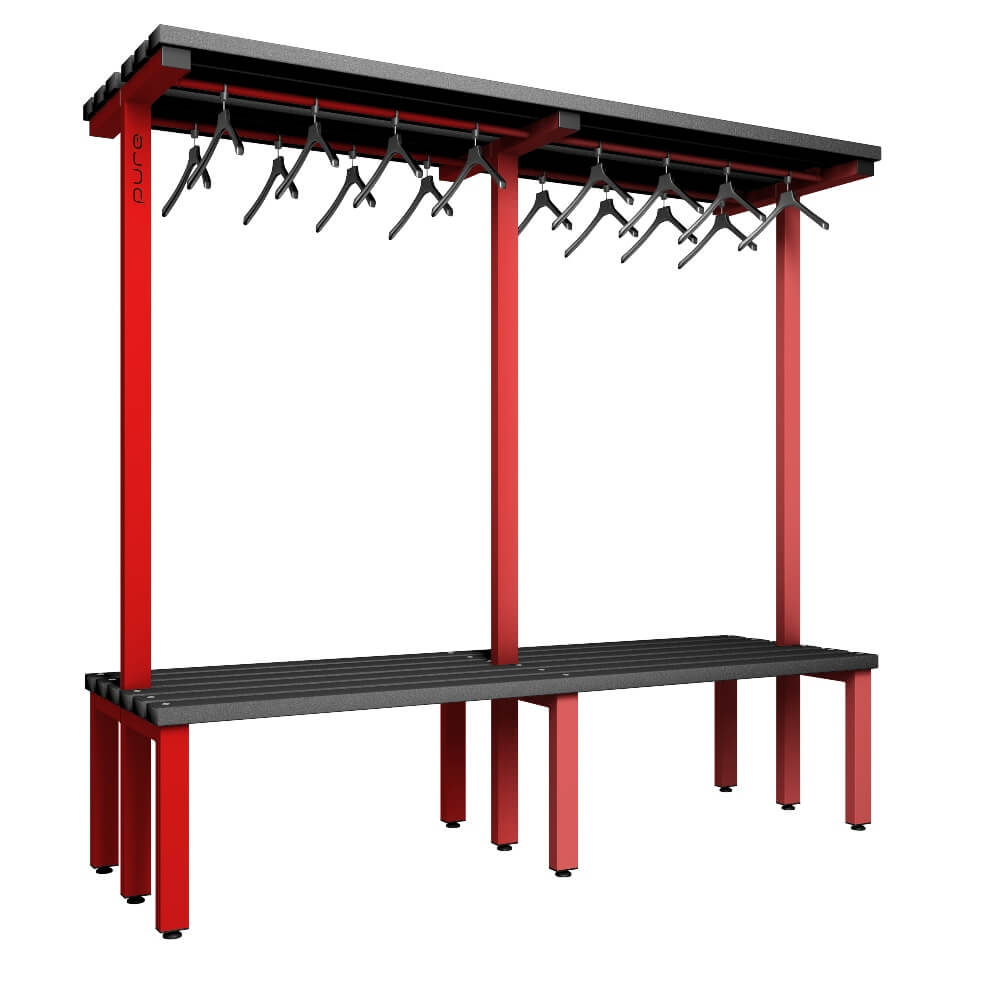 Double Cloakroom Bench and Hanger Rail 2000mm