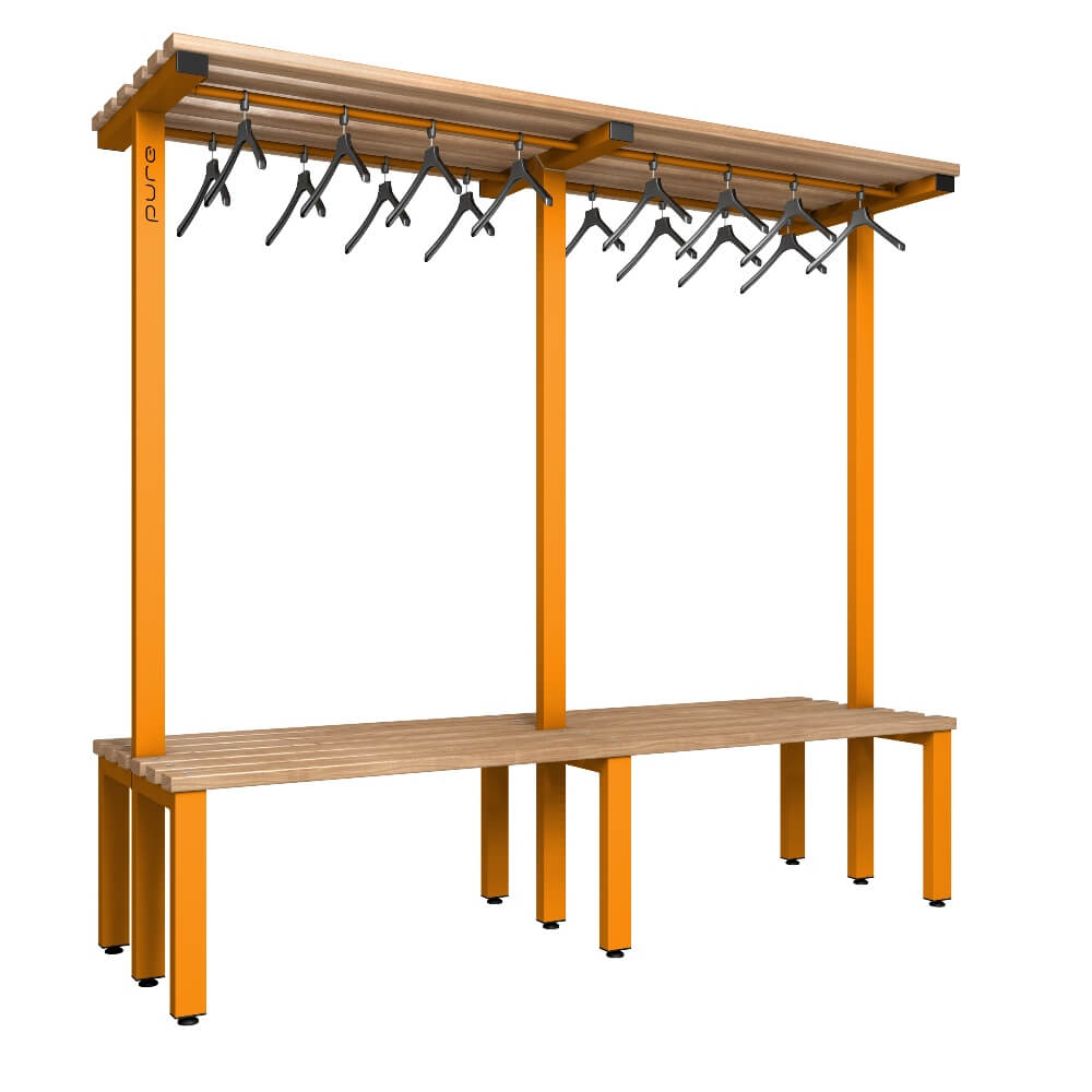 Double Cloakroom Bench and Hanger Rail 2000mm