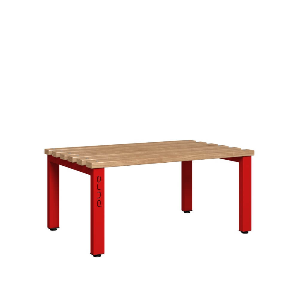 Double Sided Bench 1000mm with Wooden Slats