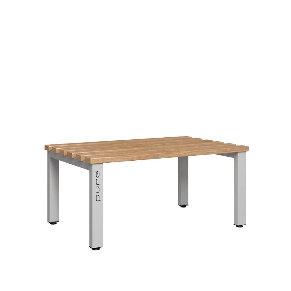 Double Sided Bench 1000mm with Wooden Slats