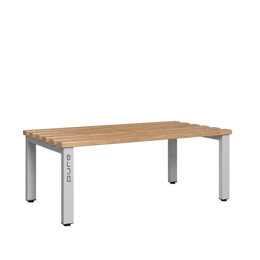 Double Sided Bench 1200mm with Wooden Slats