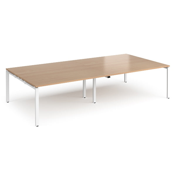 Adapt Boardroom Table with White Legs 12 People