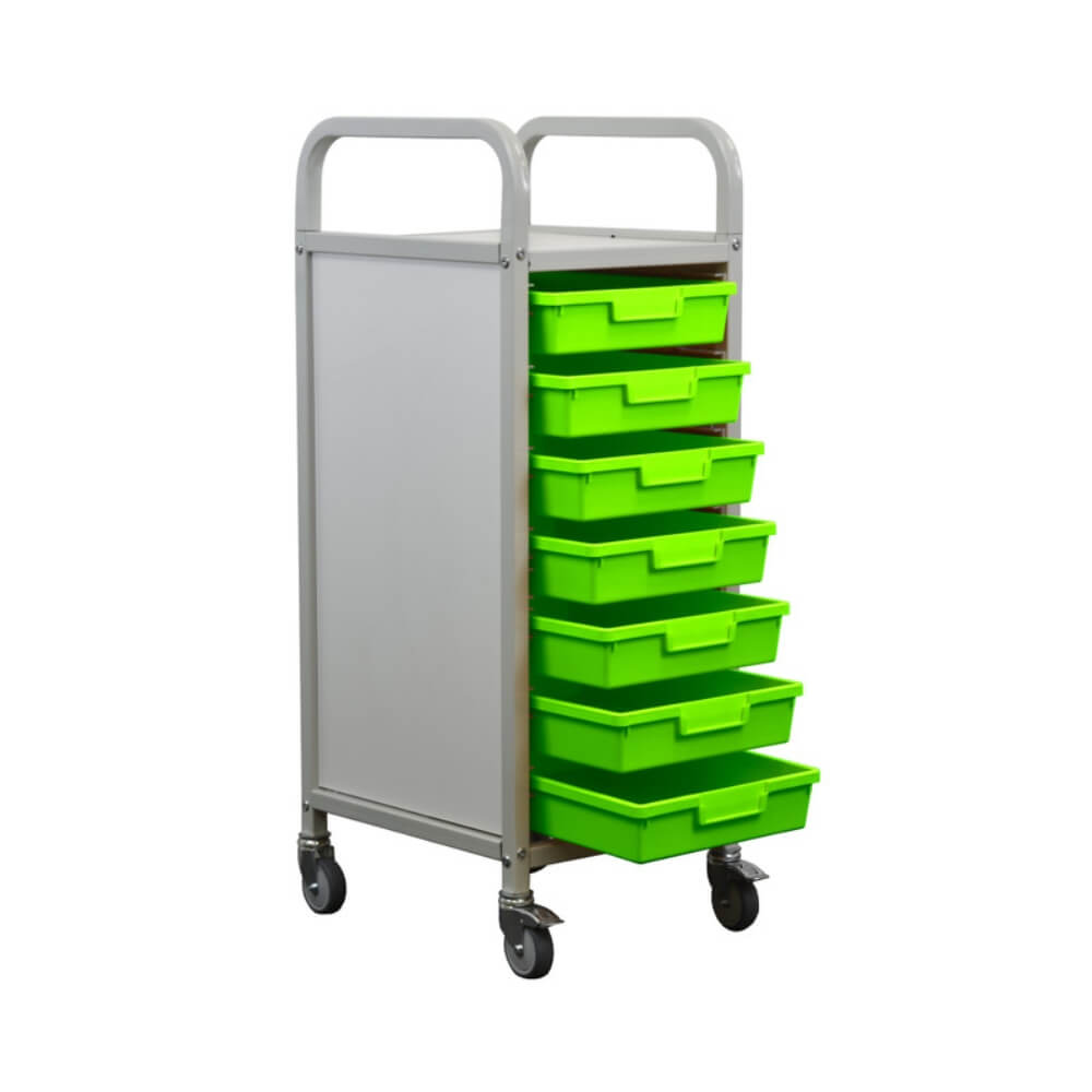 Mobile School Tray Storage Trolley - 7 Small Trays