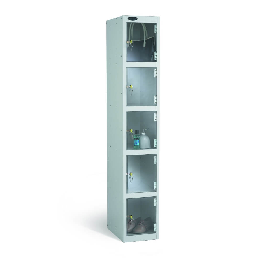 Five Compartment Anti Theft Locker With Clear Door
