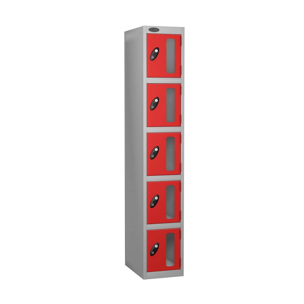 Five Compartment Anti Theft Locker With Vision Strip  - Nest Of 1