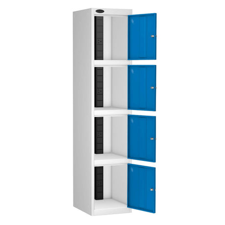 Four Compartment Tool Charging Locker with Plain Doors