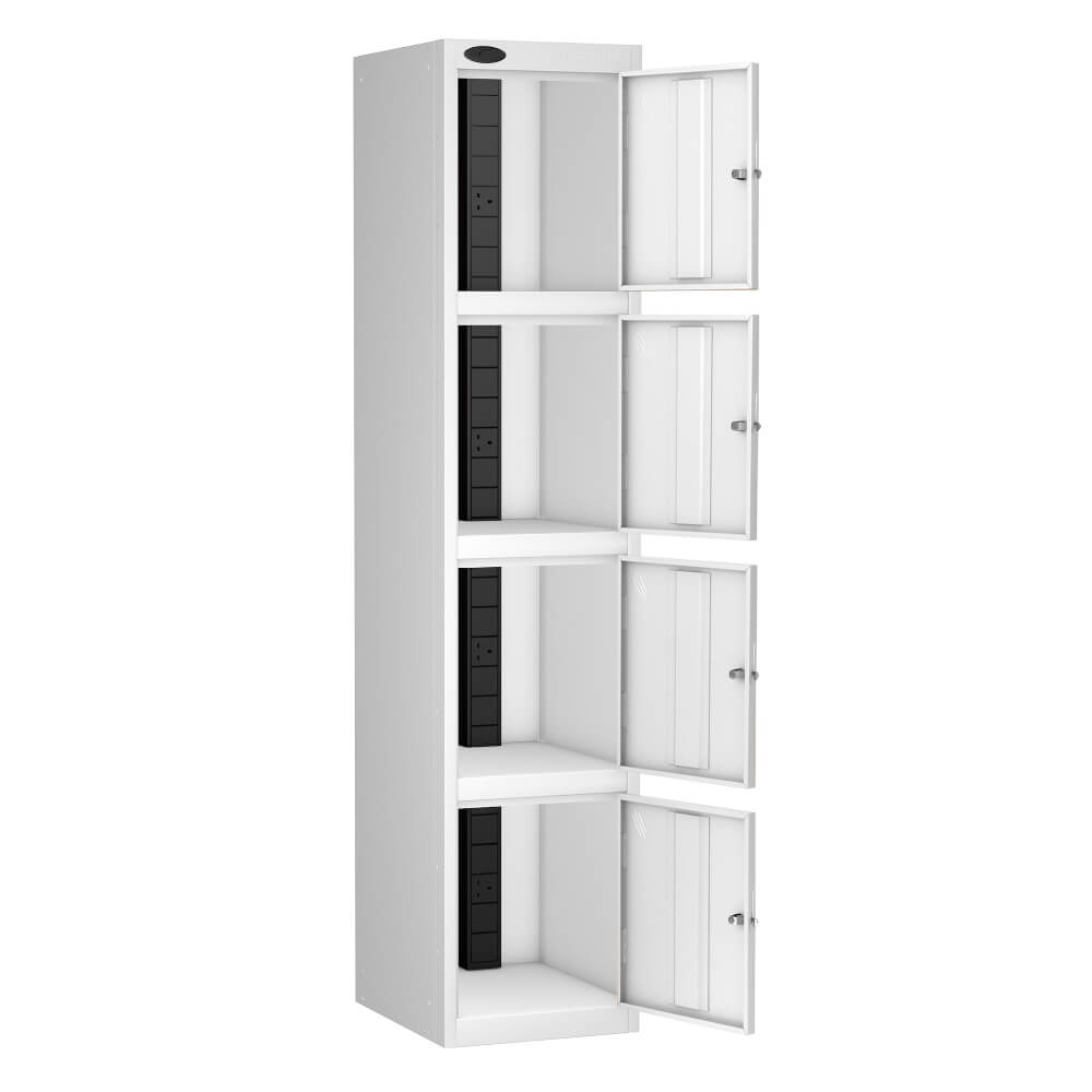Four Compartment Tool Charging Locker with Plain Doors