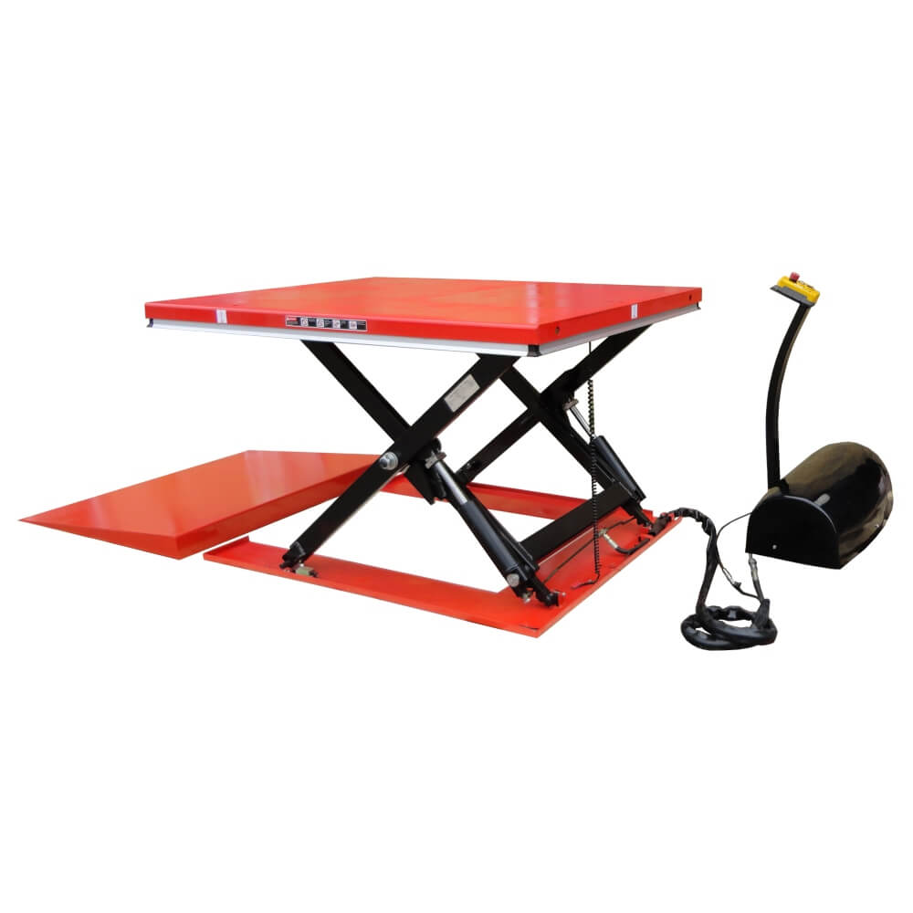 Low Profile Scissor Lift Table with Ramp 1000kg