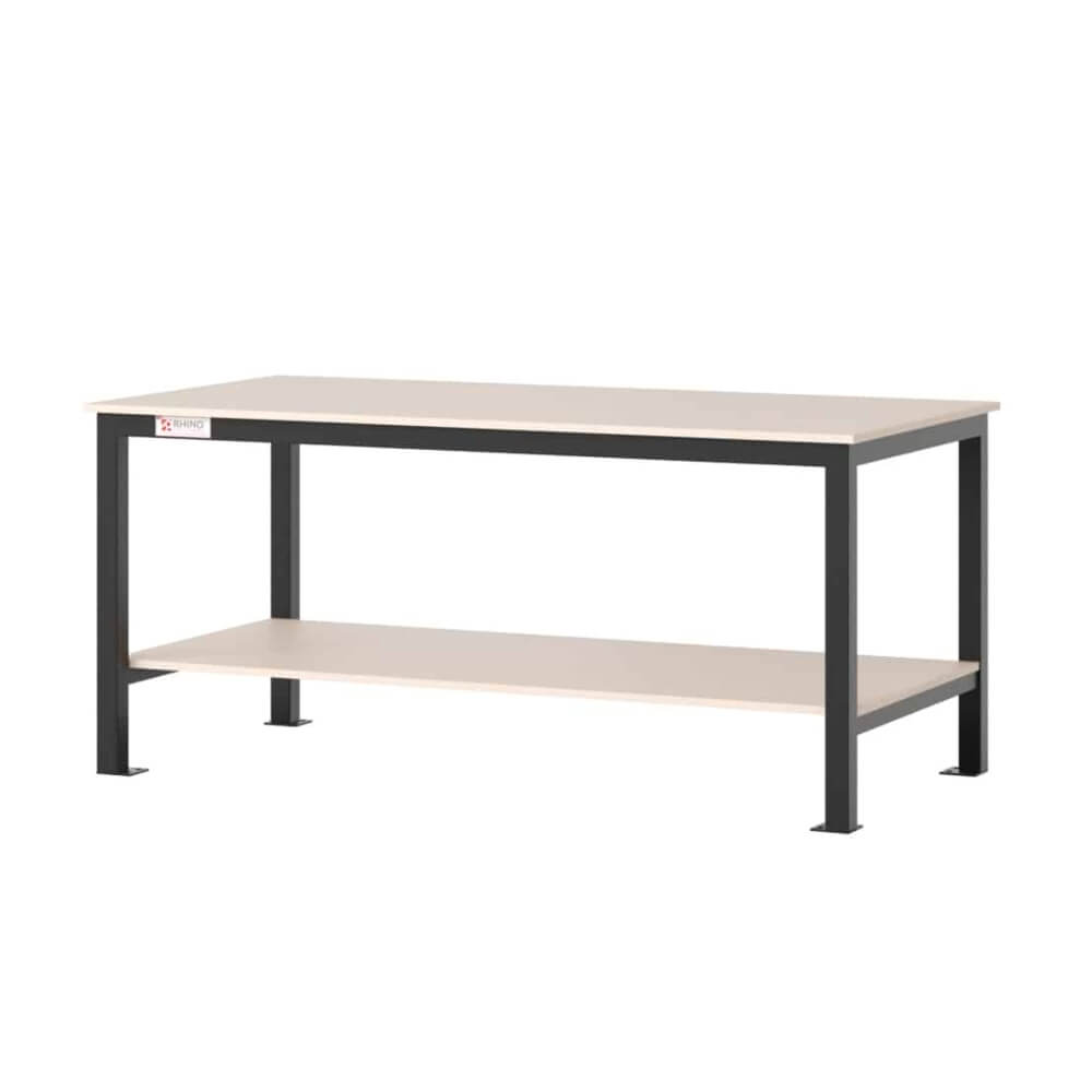Heavy Duty Fixed Workbench with Undershelf and MDF Top