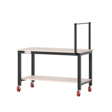 Heavy Duty Mobile Workbench with Undershelf, Roll Dispenser and MDF Top