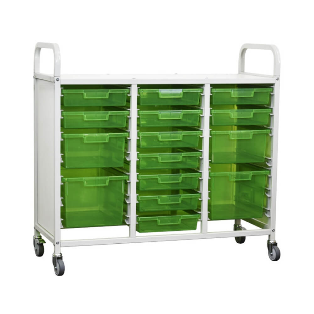 Hospital Storage Tray Trolley - 11 Small 2 Medium 2 Large Trays