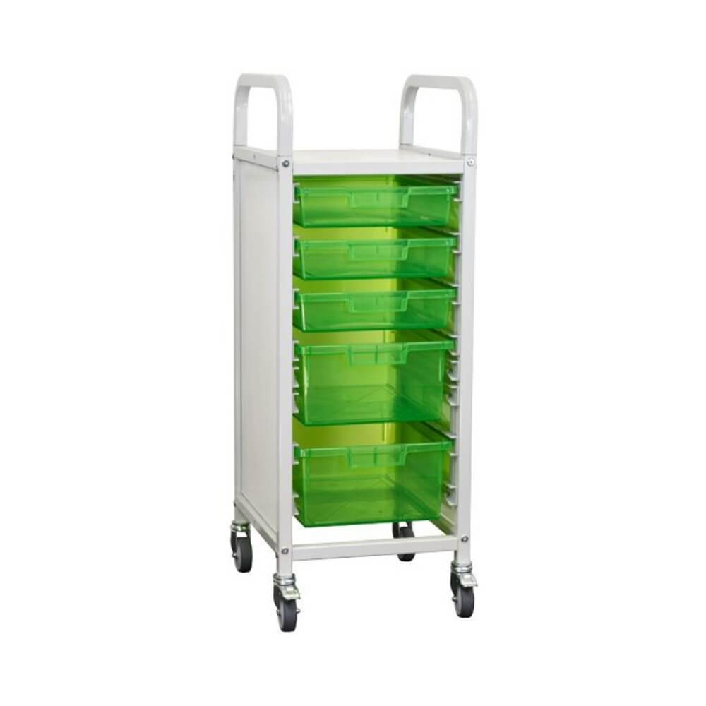 Hospital Storage Tray Trolley - 3 Small 2 Medium Trays