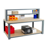 Heavy Duty Infinite Modular Workbench with Upper and Lower Shelves - 2000mm Width