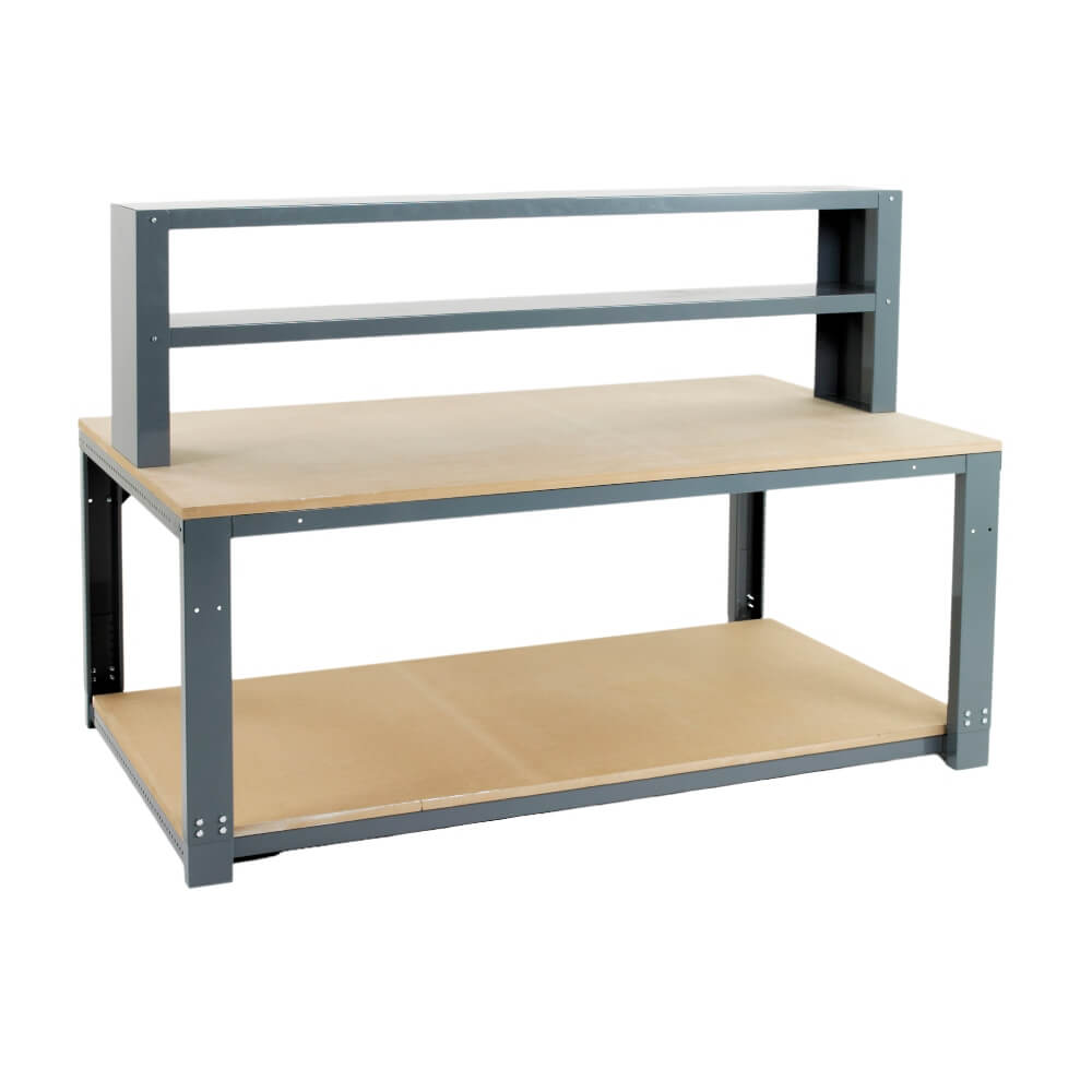 Heavy Duty Infinite Modular Workbench with Upper and Lower Shelves - 2000mm Width
