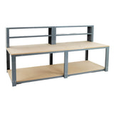 Heavy Duty Infinite Modular Workbench with Upper and Lower Shelves - 3000mm Width