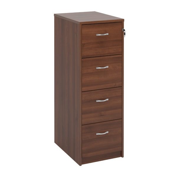 Wooden 4 Drawer Filing Cabinet with Silver Handles