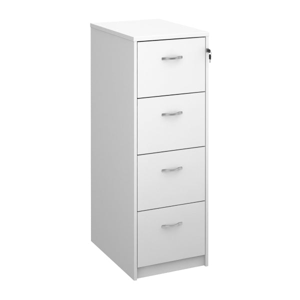 Wooden 4 Drawer Filing Cabinet with Silver Handles