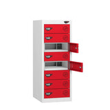 Low 8 Compartment Laptop Charging Locker with 8 Door Access