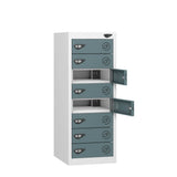 Low 8 Compartment Laptop Charging Locker with 8 Door Access