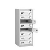 Low 8 Compartment Laptop Charging Locker with 8 Door Access