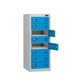 Low 8 Compartment Laptop Charging Locker with 8 Door Access