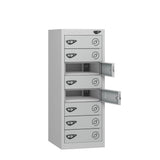 Low 8 Compartment Laptop Charging Locker with 8 Door Access
