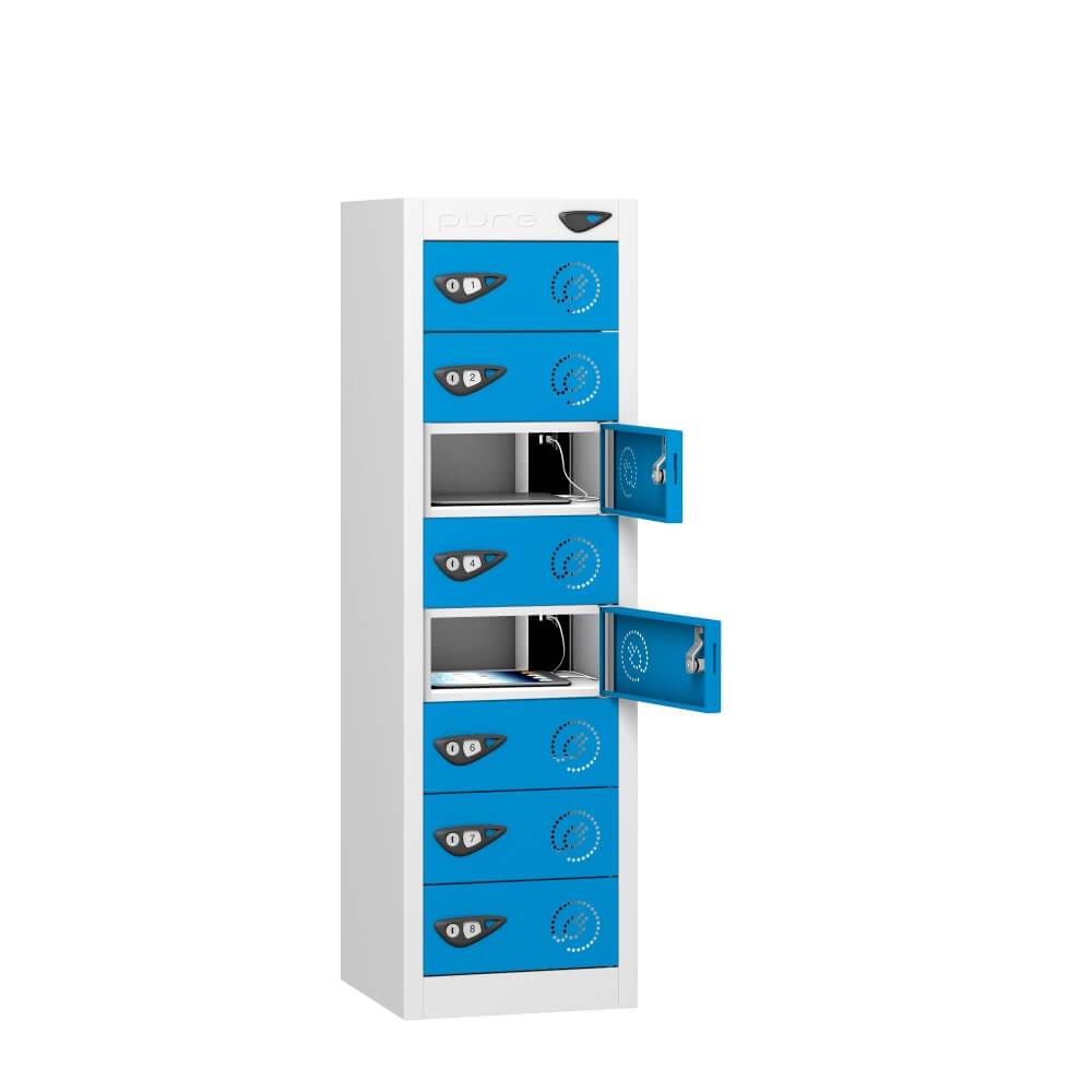 Low 8 Compartment Tablet Charging Locker with 8 Door Access