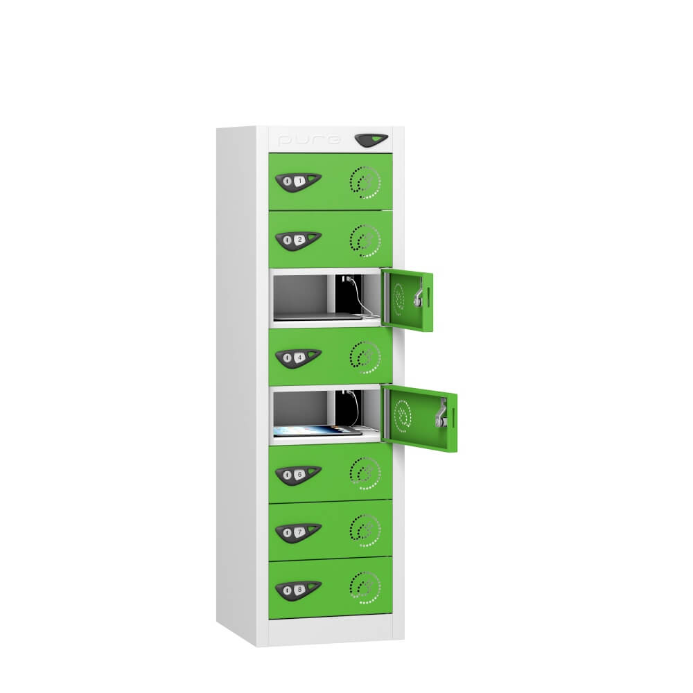 Low 8 Compartment Tablet Charging Locker with 8 Door Access