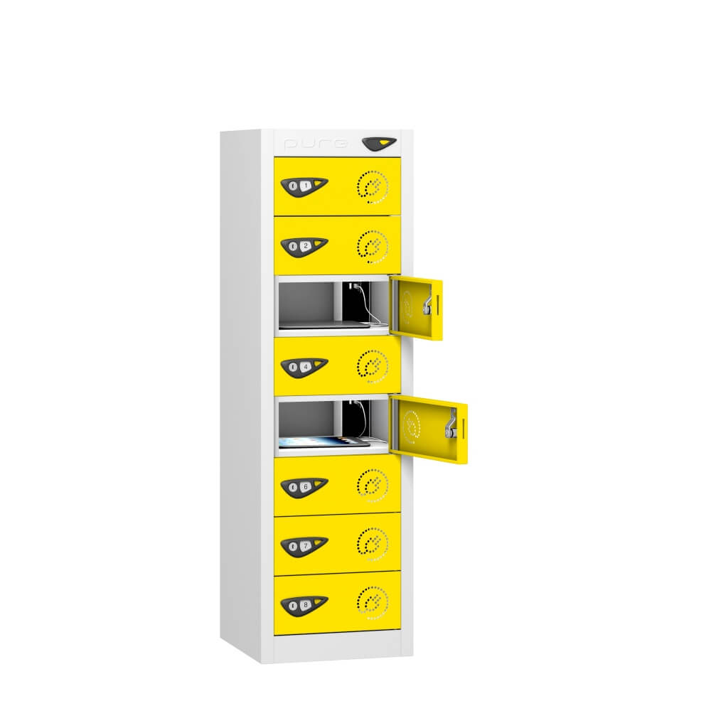 Low 8 Compartment Tablet Charging Locker with 8 Door Access